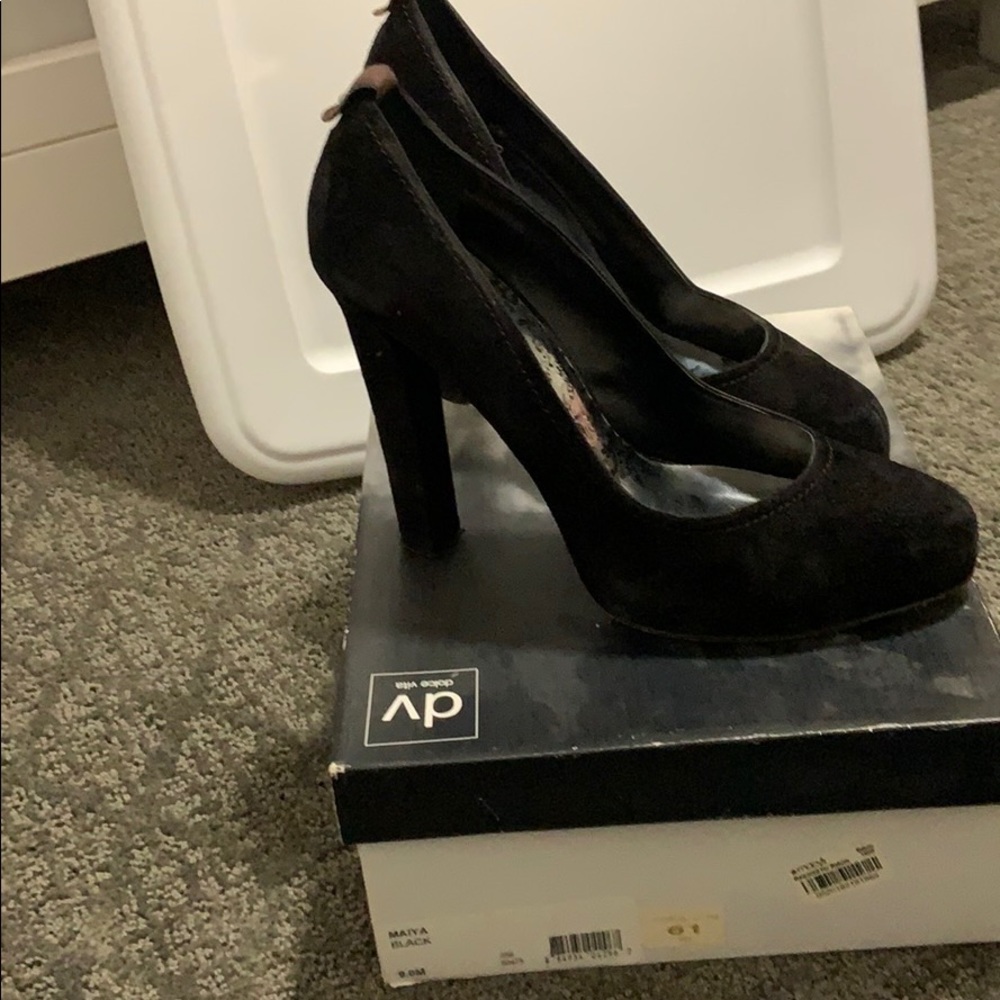 Dolce vita black suede heels 9